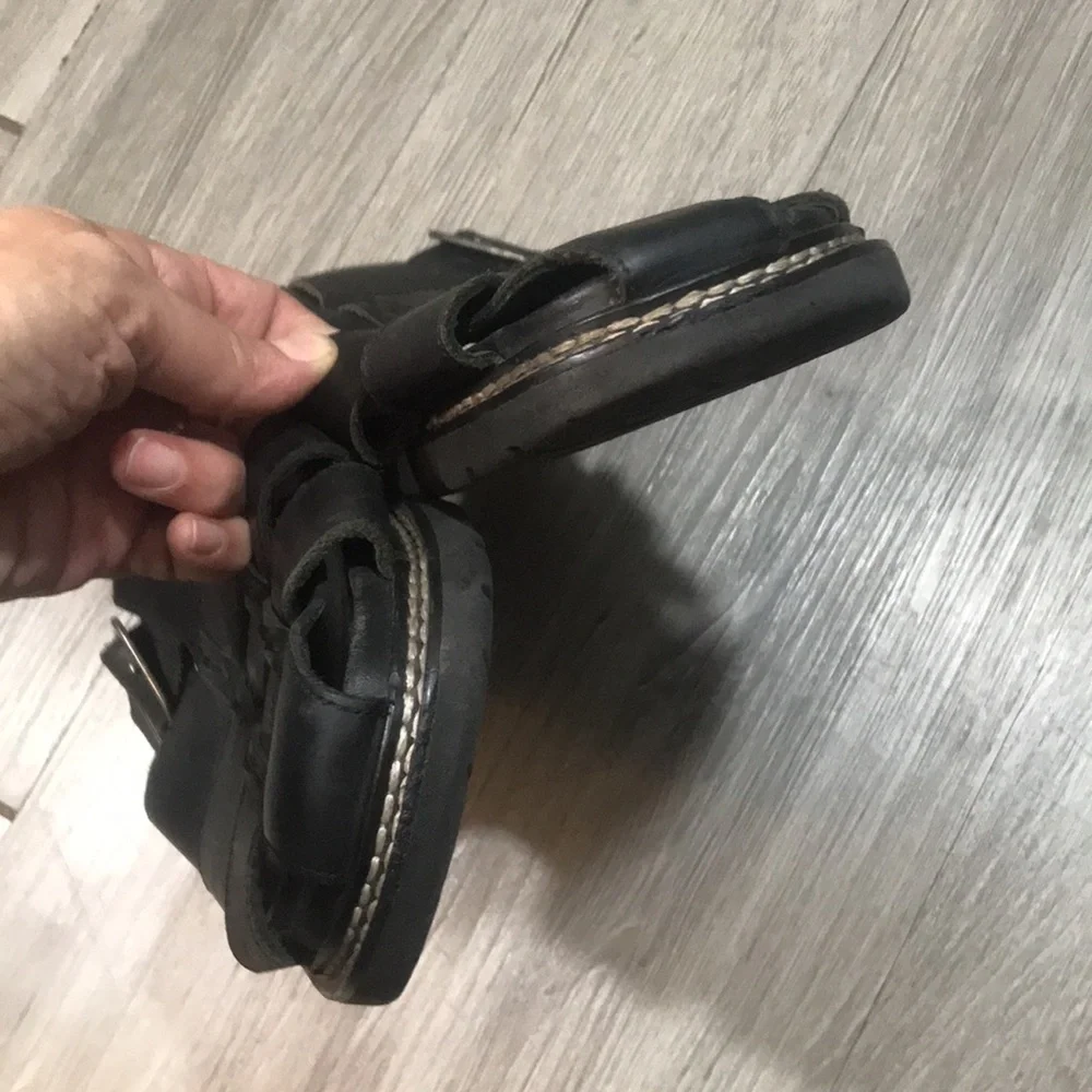 L. L. Bean Black Leather Fisherman Style Sandals         ‎   size 12